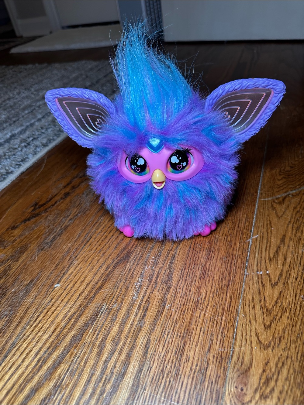 Plush Purple & Blue Fuzzy Small Pet Toy - Interactive Collectible